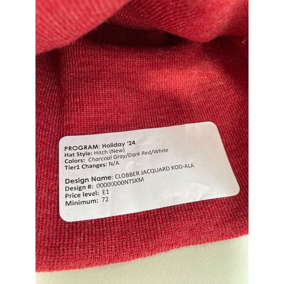 Zephyr Alabama Hitch Beanie Hat OS Cozy Knit Acrylic Red White Gray Outdoor NEW - Picture 4 of 5